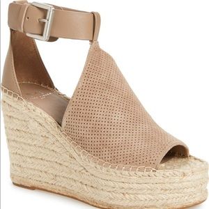 Marc Fisher Ltd ‘Annie’ platform espadrille wedges with perforated leather